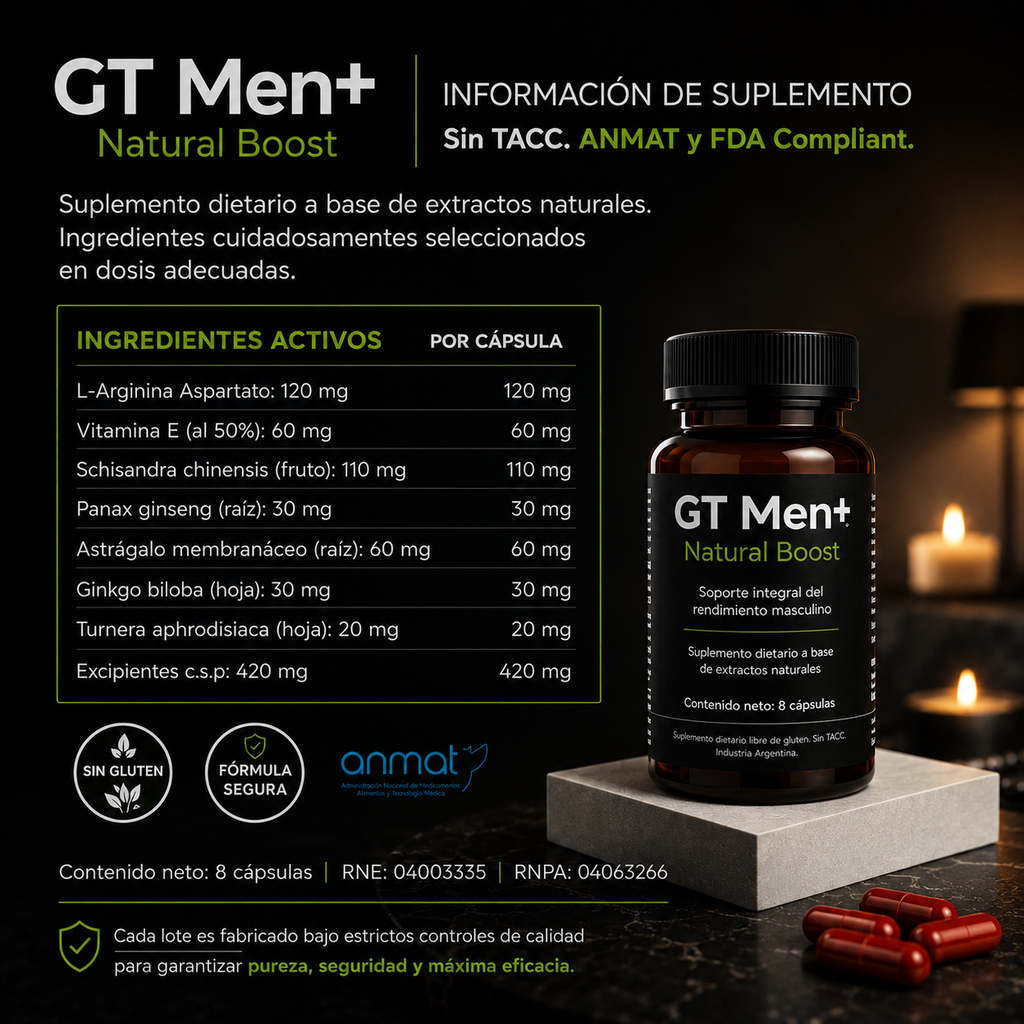 GT Men+ Natural Boost | Soporte Integral del Rendimiento Masculino